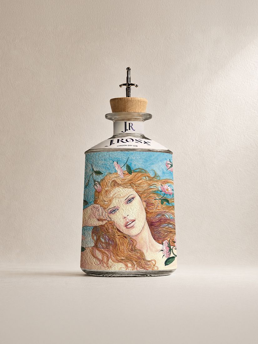 Bottiglia J.Rose London Dry Gin con affresco
