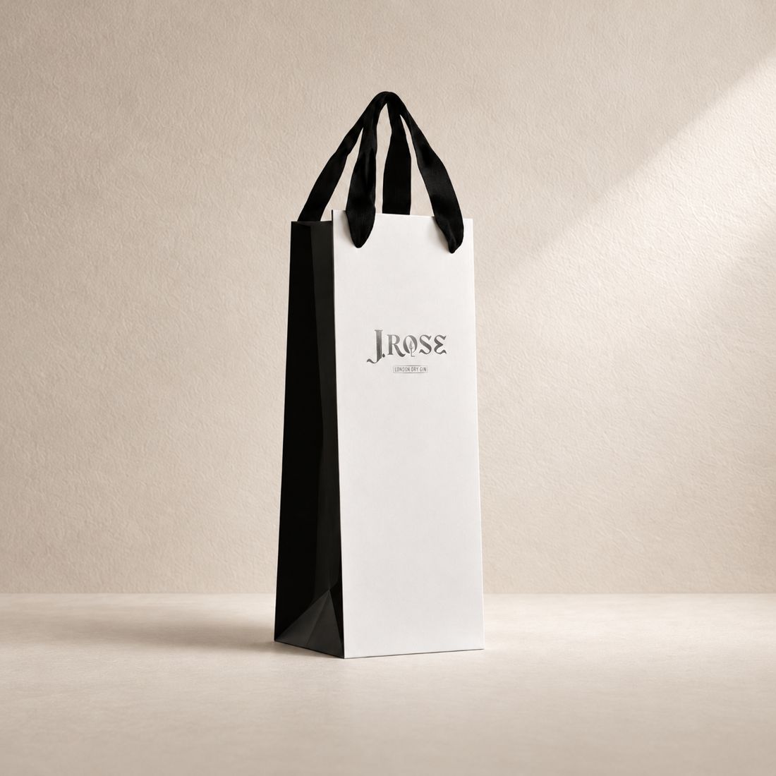 Shopping bag J.Rose bianca con manici neri